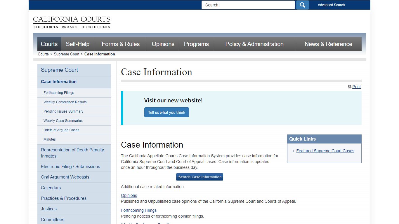 Case Information - supreme_court - California